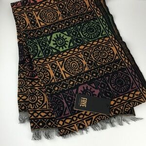 NEW Frye Border Square Scarf Cozy Chic Abstract